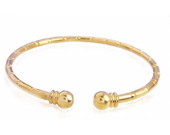 18K Gold Plated Bamboo Open Bangle from GOLDFOR10