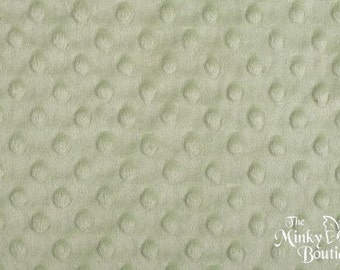 Minky Dot Fabric - Light Sage