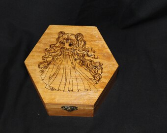 Sailor Moon pyrography box