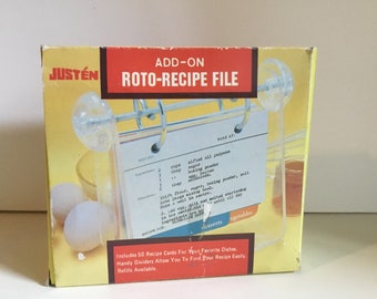 Vintage Recipe Card Holder Justen Roto Receipe File