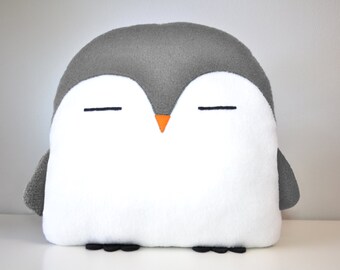 New! Plumm of Penguin Pillow Grey kawaii Handmade < 3