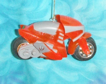 One - Red Motorcycle Motorbike Boys ~ Christmas Ornament