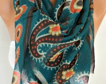 PAISLEY Cotton Soft Scarf, Summer ShawlPareo, Teacher gift Cowl Oversize Wrap Gift Ideas For Her Women Fashion Accessories Women Scarves