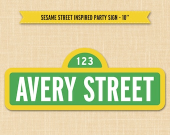Sesame Street Party Printable - Sesame Street Birthday Party Custom Name Sign Printable Party Decoration
