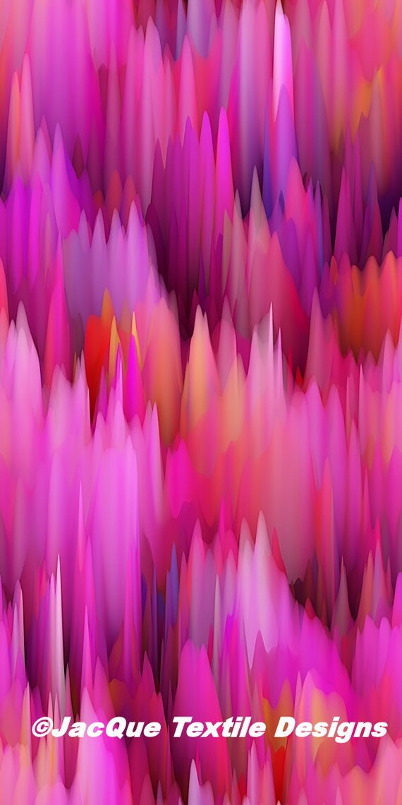 Handmade Purple Pink Icicles Velvet Upholstery Fabric Fiber Art Modern Fabric