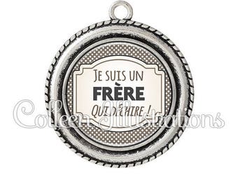 Cabochon 25mm pendant I am a brother who rocks - series 4