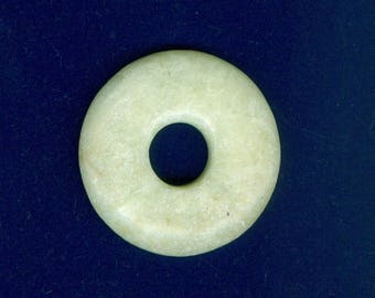 Jasper Focal Pendant, 40mm Yellow Lemon Jasper Gemstone PI Donut Pendant Focal 1014B