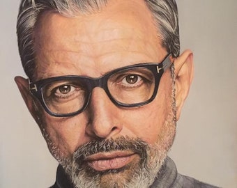 Jeff Goldblum Portrait on Pastelmat - Pastels