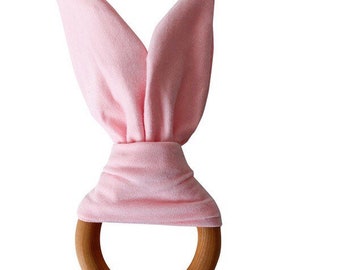 Crinkle Bunny Ears Teether Toy | Blush