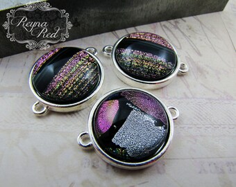 Pixie Dust Dichroic Glass Link Mix, Dichroic glass pendants, statement focal set, glass focals, OOAK, jewelry making - reynaredsupplies