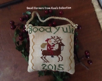 7th in series "2015" Cross-stitched pillow ornament