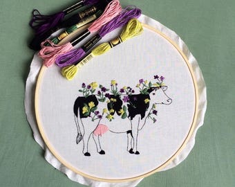 Cow with flowers