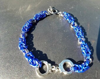 Police cuff chainmaille bracelet