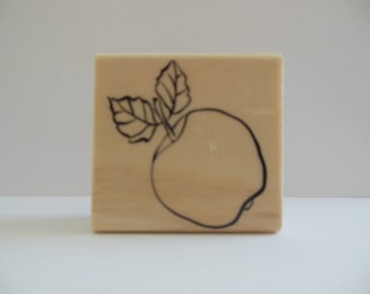 Apple Stamp - Bountiful Harvest Collection - Wood Mounted Rubber Stamp