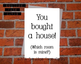 New home, moving card - You bought a house! (Which room is mine?)