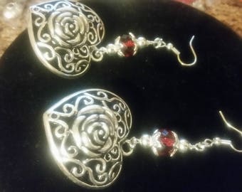 Valentine's Day Puffy Heart Pierced Earrings