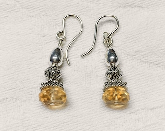 Citrine and Sterling Silver Earrings