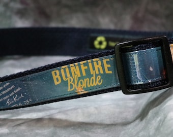 Adjustable Dog Collar from recycled Samuel Adams Bonfire Blonde Beer Labels