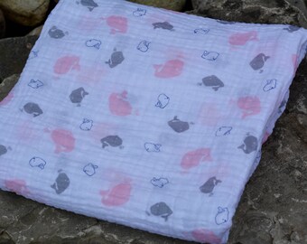 Swaddle Blanket/ Double Gauze Blanket/ Baby Swaddling Blanket/ Muslin Baby Blanket/Baby Shower Gift