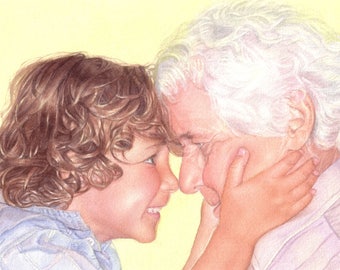 son, boy portrait, grandpa portrait, man portrait, custom portrait