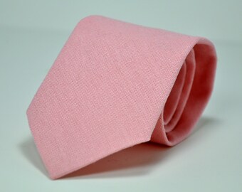 Men's Necktie in Pink Linen