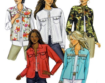 2006 Butterick 4741 Loose Fitting Jacket with Front Yoke and Neckline Variations, Uncut, Factory Folded Sewing Pattern Size 8-14