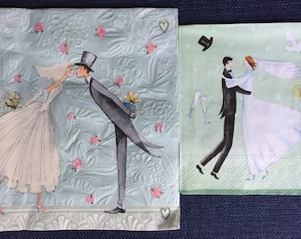 Paper Napkins - set of 4 - Ephemera for Decoupage, Card making, Collage, and Crafts