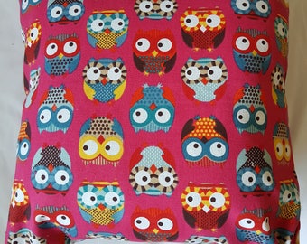Pink Owl Cushion Cover