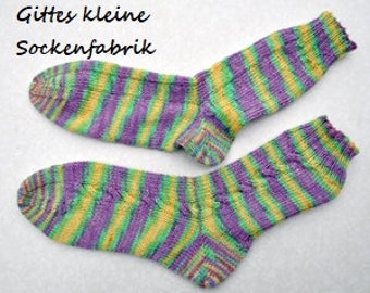 Hand knitted socks with braid 38/39