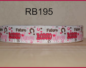 Future Rodeo Queen ribbon, Cowgirl / 5yds / size 7/8 / rodeo ribbon / cowgirl ribbon / pink rodeo ribbon / 22mm