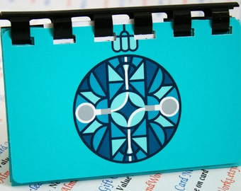 iTunes Aqua Color -- upCycled giftCard Notebook --- no value on card