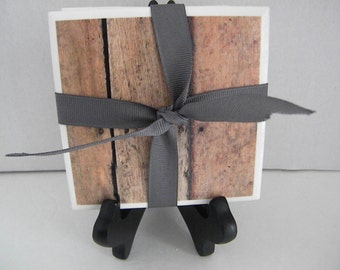 Distressed, Barn Wood Rustic Set of 4 Drink Coasters Great Gift Idea!