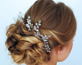 Bridal hair pins -Wedding hair pins - Pearl hair pins -Silver Crystal hair pins - Hair pins bridal - Gold bridal hair pins -Hair pin wedding