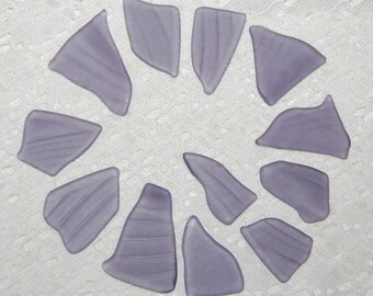 Purple Faux Sea Glass recycled glass (12 pieces)