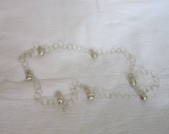 Vintage Silver Circle Links & Balls Necklace