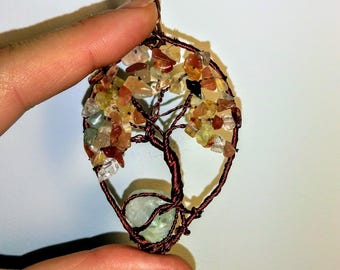 Wire Wrapped Tree of Life Bonsai Pendant, Copper Twisted Jewelry