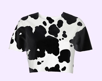 cow print crop top | plus size kawaii 90s pastel fairy kei pop kei harajuku neogal grunge animal print sweet kitschy cute
