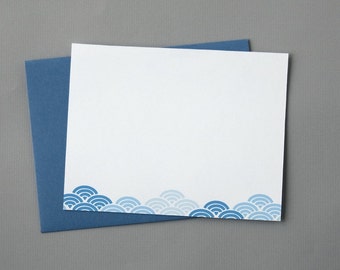 Blue Waves A2 Flat Note Cards (Set of 10)