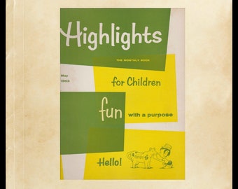 Vintage Highlights The Monthly Book For Children, Fun With A Purpose, Monthly Kids Educational Magazine, The Timbertoes, Goofus and Gallant