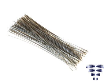 Ketteldraht 0,5 x 60mm 100 Stück chrom V2A Draht - Bastelbedarf - Schmuckherstellung - Kristall Verbinder