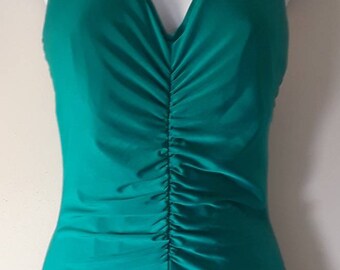 Teal 80s bathing suit, vintage 80s bathing suit, 80s swimwear