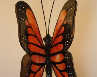 Hand-Painted Suncatcher Stained Glass Monarch Butterfly - Made to Order (MON002)