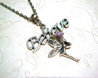 Fairy Necklace, Pixie Jewelry, Fae Fantasy, Fairy, Purple, Pixie, Sprite, Gift for Girls, Fairy Tale, Gift for Teens, Believe, Spirit Guide