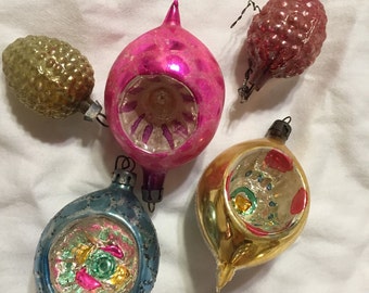 Lot of Vintage Glass Christmas Ornaments