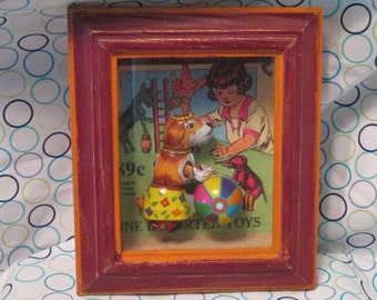 Collectable Rare Shadow Box Metal Toy Wall Art
