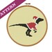 Christmas Dinosaur Raptor Santa Cross Stitch Pattern, Easy, Instant PDF Download