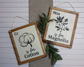 Flower/Plant Flashcard Style Wood Sign/Custom/Farmhouse/Vintage Inspired