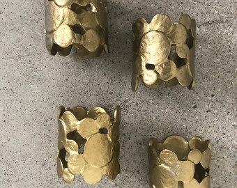 4 Vintage Brass Napkin Holders