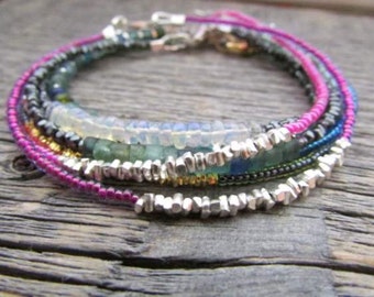 Kitty Donation Bracelet, Boho Stack Bracelet, Seed Bead Bracelet, Friendship Bracelet, Hill Tribe Bracelet, Stocking Stuffer, Gifts Under 25