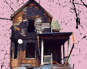 Detroit Photography, Photo Montage, Fine Art Print, Wall Art, Home Decor, Abandoned House, Decay, Architecture, Vacant Places
